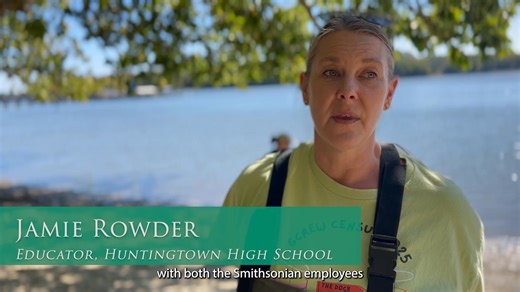 Each summer, DNR biologists in the Fisheries Ecosystem Assessment Division pull seine nets 130 times in different locations in the shallow water of Chesapeake Bay tributaries. Fish in the nets are separated by life stage, counted, and select species are measured. Water quality readings are also taken. Biologists use this data to evaluate the nursery and adult habitat of recreationally important fin fish such as striped bass and white perch. As part of Maryland Science Week (2025), students from 