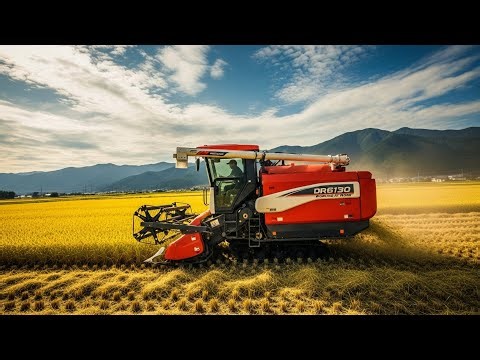 Golden Harvest: The Tractor Working At Work DR6130 in Japan
