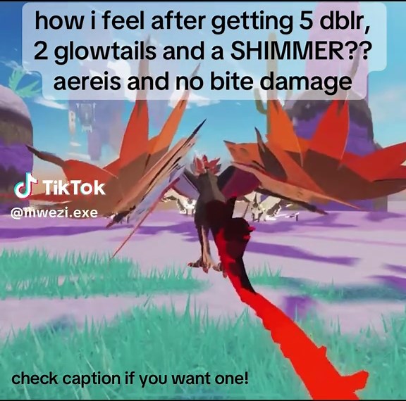 i hunted for 5 hours too 💔 // the glowtails and shimmer will be given away later on my page ! /#creaturesofsonaria #aereis #roblox #fyp #viral