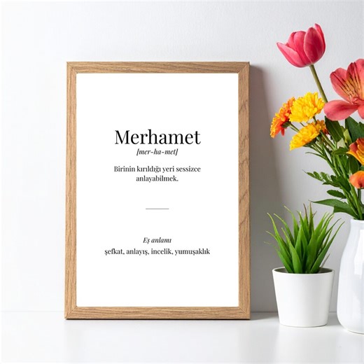 Merhamet Definition Poster | Turkish Printable Wall Art | Digital Download | Minimal Emotional Poison - Etsy