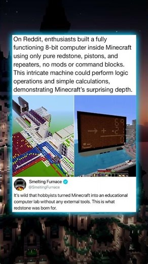 On Reddit, enthusiasts built a fully functioning 8-bit computer inside Minecraft using
