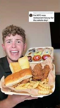 Eating KFC New Restaurant SAUCY For The Whole Day!