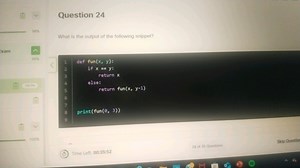 Question 2498\%What is the output of the following snippet?... | Filo