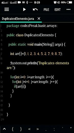 Program to print duplicate elements of an array in #java #shorts