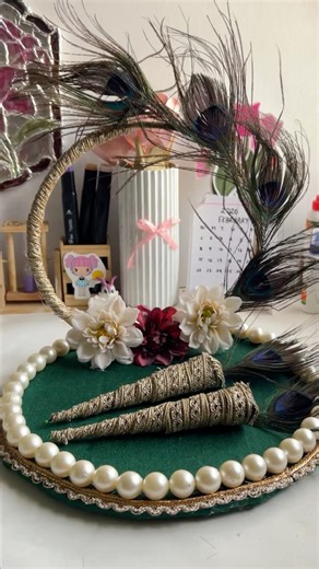 Day-76 of 100 days,100 creation’s | DIY Mendhi platter 🦚 #shorts #viral #diymendhiplatter #diy