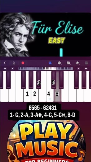 Fur Elise EASY Piano Tutorial 🎹 | Beginners #shorts