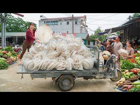 The Process of Making Rolled Puffed Rice Go To Countryside Market Sell | Phương Free Bushcraft