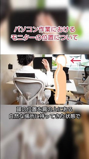 What is the proper monitor position when working on a computer?