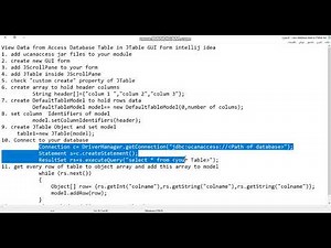 View MS Access Data in JTable GUI Form Intellij Idea