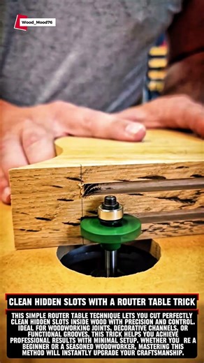 Clean Hidden Slots with a Router Table Trick #woodworking #carpentry #satisfying #wood #woodscraft