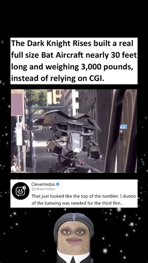 The Dark Knight Rises built a real full size Bat Aircraft instead Of Relying On CGI #batman