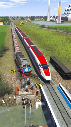 Kereta Api Pindah Jalur Di Persilangan 3 Kereta Api Cepat #keretaapi #train #railway