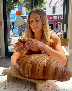 XXL CROISSANT CHALLENGE IN LONDON 🥐 🇬🇧 This was at Philippe Conticini in Camden, London 📍 (but they have multiple locations) #croissant #philippeconticini #croissantchallenge #foodchallenge #womanvsfood #manvsfood #london | Kate Ovens