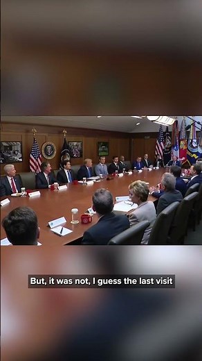 Rare look inside Camp David during cabinet meeting