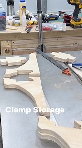 French cleat woodworking clamp storage. An @aglimpseinside design. #frenchcleat #frenchcleatsystem #frenchcleatstorage #frencleattoolholder #woodworking #woodworker #maker #toolstorage #garagestorage #shopstorage | Big Sky Maker