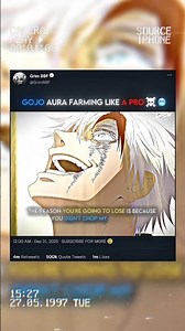 Gojo Aura Farming Like A Pro ☠️🥶 #jujutsukaisen #jjk #gojo #toji #shorts #amv