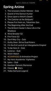 Spring Anime 2025 List at End of Video There’s some more premiering and a couple I haven’t checked out yet so make sure to tap in and follow for more #anime #animes #animeedit #animeedits #animememe #animememes #animemes #springanime #spring #binge #bingelist #watchlist #like #follow #subscribe | Rogers Review