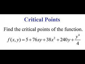 Critical Points from Partial Derivatives