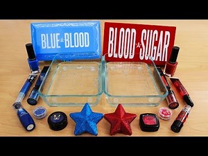 Blue vs Red - Mixing Makeup Eyeshadow Into Slime! Special Series 108 Satisfying Slime Video