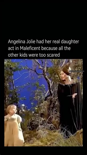 History Shockers on Instagram: "During the filming of Maleficent, Angelina Jolie’s real daughter, Vivienne Jolie-Pitt, played young Aurora - because all the other kids were too scared of her in costume. The horns, pale skin, and chilling eyes terrified everyone on set, except her own daughter, who saw past the makeup and just saw her mom. It’s a wholesome twist behind one of Disney’s darkest roles."