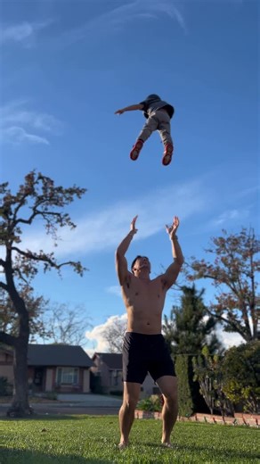 YOSHI on Instagram: "Jump workout for the day 2x full effort jump w leg rebound from squat 3x one legged strides 2x full effort tuck jumps 1x back tucks 1x throwing Zekariah in the sky 🥺 This is how my workouts look in this season of life 🥰"