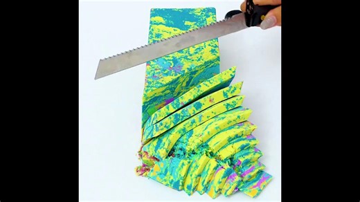 Scraping Mixed Blue And Green Sand