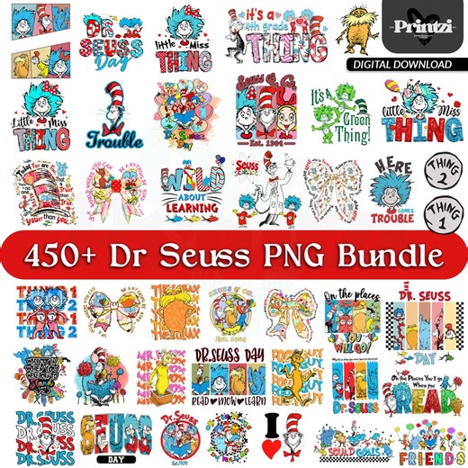 Dr Suess Png Bundle, Dr Suess Png Sublimation, Dr.suess Day Png, Dr. Suess Bundle, Bundle Read Across America Png, Thing 1 Thing 2 Png - Etsy