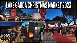 CHRISTMAS MARKET IN GARDA, LAKE GARDA ITALY 2023 | 4K 60FPS WALKING TOUR - Italian Food