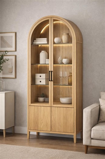 Arched Glass Door Curio Cabinet Plans – Modern DIY Furniture (PDF Pattern) - Etsy