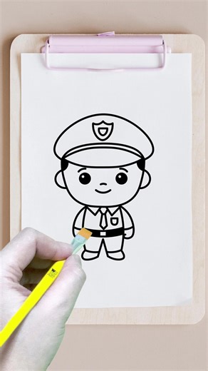 How to draw a police officer #howtodraw #stepbystepdrawing #drawing #forkids #kidsart #drawingtutorial #drawingoftheday | Whizk ART