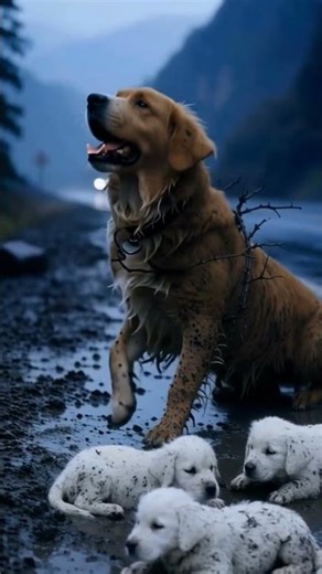 Brown Dog Crying for Help on the Road 💔🐶 | Heartbreaking Rescue Moment #puppy #alpacarescue #shorts