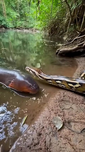 Python vs electric eel 😦🐍 #wildlife #animals | Lalit Kumar