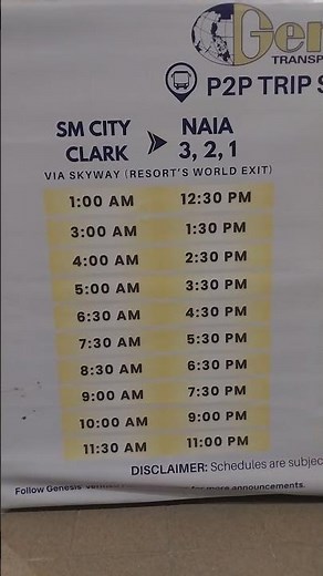 Bus Schedule SM Clark Angeles City to Manila Airport & Trinoma. Please Subscribe 🙏
