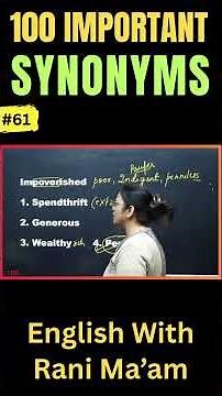 100 Important Synonyms for All Exams - 61 | English With Rani Ma'am