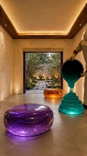 Pouring a $15,000 Liquid Marble Zen Garden Floor! 🌿✨