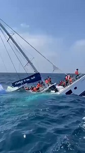 40K views · 50 reactions | The catamaran started to take in water...