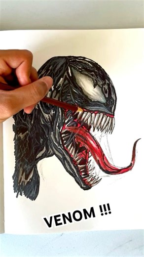 ✨🔥Venom on Paper | INSANE Drawing ! 😱 #youtube #art #venom #shorts #drawing #ad