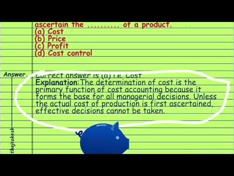 Video contains MCQ on Main objective of cost accounting