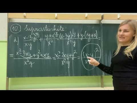 9 klasė. Suprastinkite trupmeninius reiškinius su dviem kintamaisiais . Horizontai (100 psl.) 10