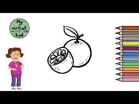 Learn How To Draw an Orange - Easy drawing, painting and coloring for kids
