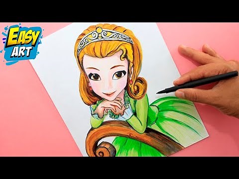 How to draw princess Amber sofia/ Como dibujar a la princesa sofia/ sofia the first