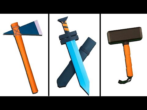 03 Origami paper Ninja Weapons | Sword | Hammer | Axe
