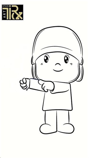 DA 442f how to draw cute pocoyo holding a trumpet