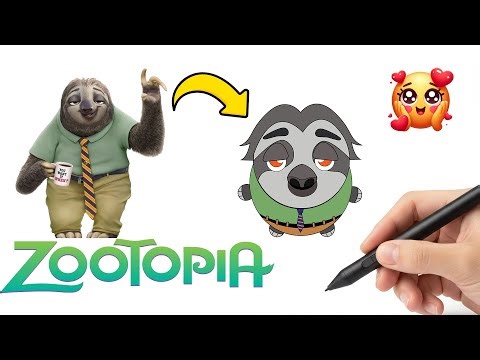 How to Draw 🐱 Flash from Zootopia 2… as a South Indian Idli Style! 🍽️🎨 #zootopia #fusionart