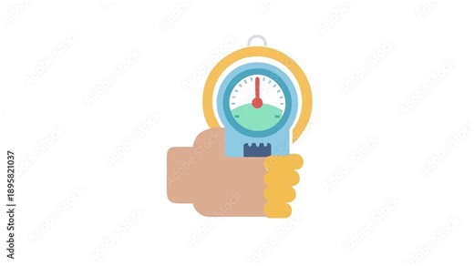 Adjustable Hand Dynamometer for Grip Efficiency. Design of Fitness and Gym Icons.