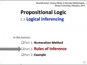 2.3 (P2/3) Rules of Inference in Propositional Logic