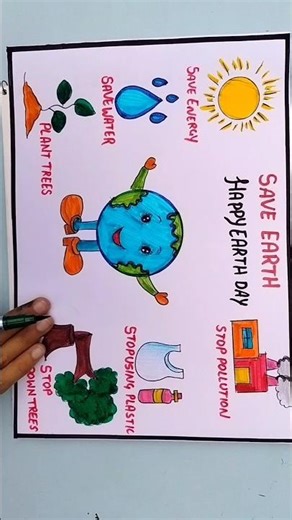 earth Day poster #saveearthdrawing #earthdaydrawing #drawing #easydrawing #trending #drawing4kids