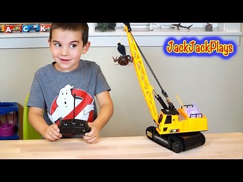 NEW RC Crane Truck! Unboxing and Lifting Challenge with Construction Toys! | JackJackPlays