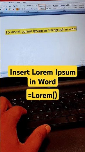 Insert Lorem Ipsum in Word! Lorem Function #wordtips #shorts