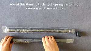 Tension Curtain Rod Spring Curtain Rod Adjustable Tension Rod 1 Inch Adjustable Spring Curtain rod, Tension Rods for Windows 36 to 55 Inch, Non Slip for Bathroom (Matte Black, 36 to 55 Inch)